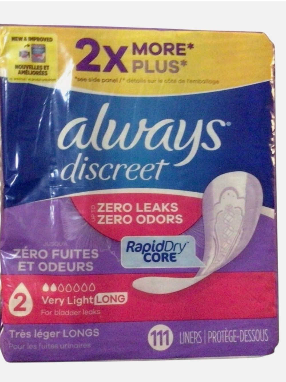 Always Discreet Incontinence Panty Liners Women With Bladder Leaks 222 Liners